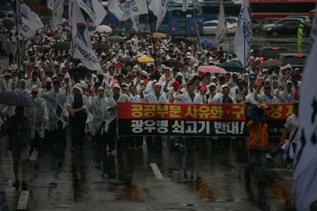 2008년 광우병 소고기 수입과 철도 민영화 저지 투쟁